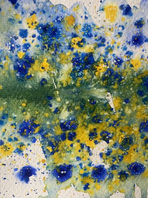 Ejercicio de manchas con 3 colores. Un sencillo abstracto en base a 3 colores.